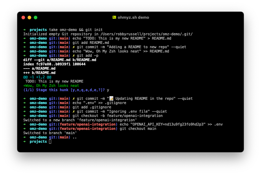 Oh My Zsh theme: robbyrussell